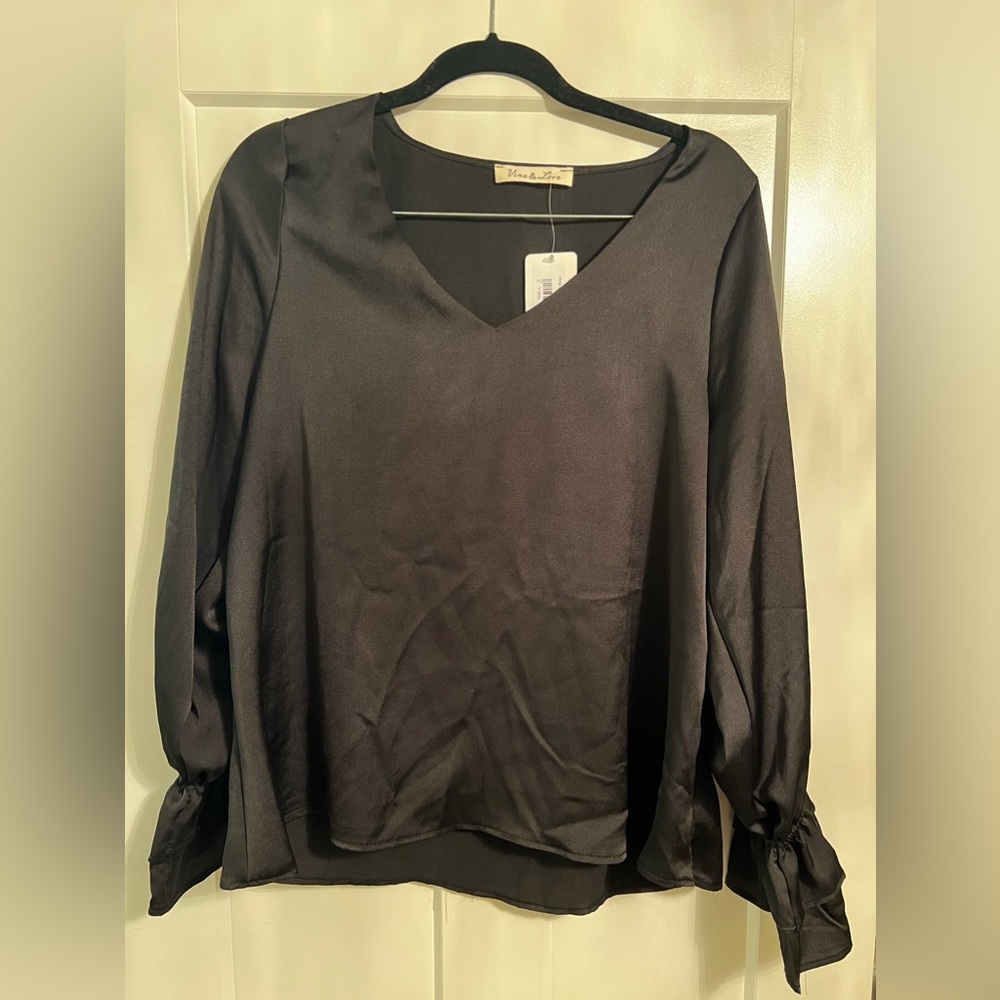 Black silk top